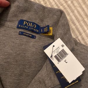 NWT Ralph Lauren mens quarter zip gray ribbed pullover
